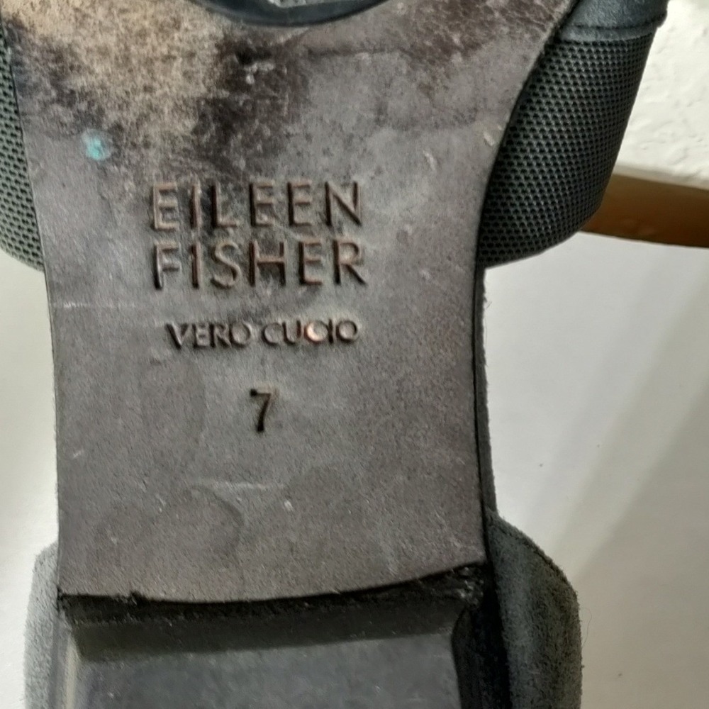 Eileen Fisher Womens Grey Suede Pointed Toe dOrsay Elastic Strap Flats Size 7 - Picture 7 of 8